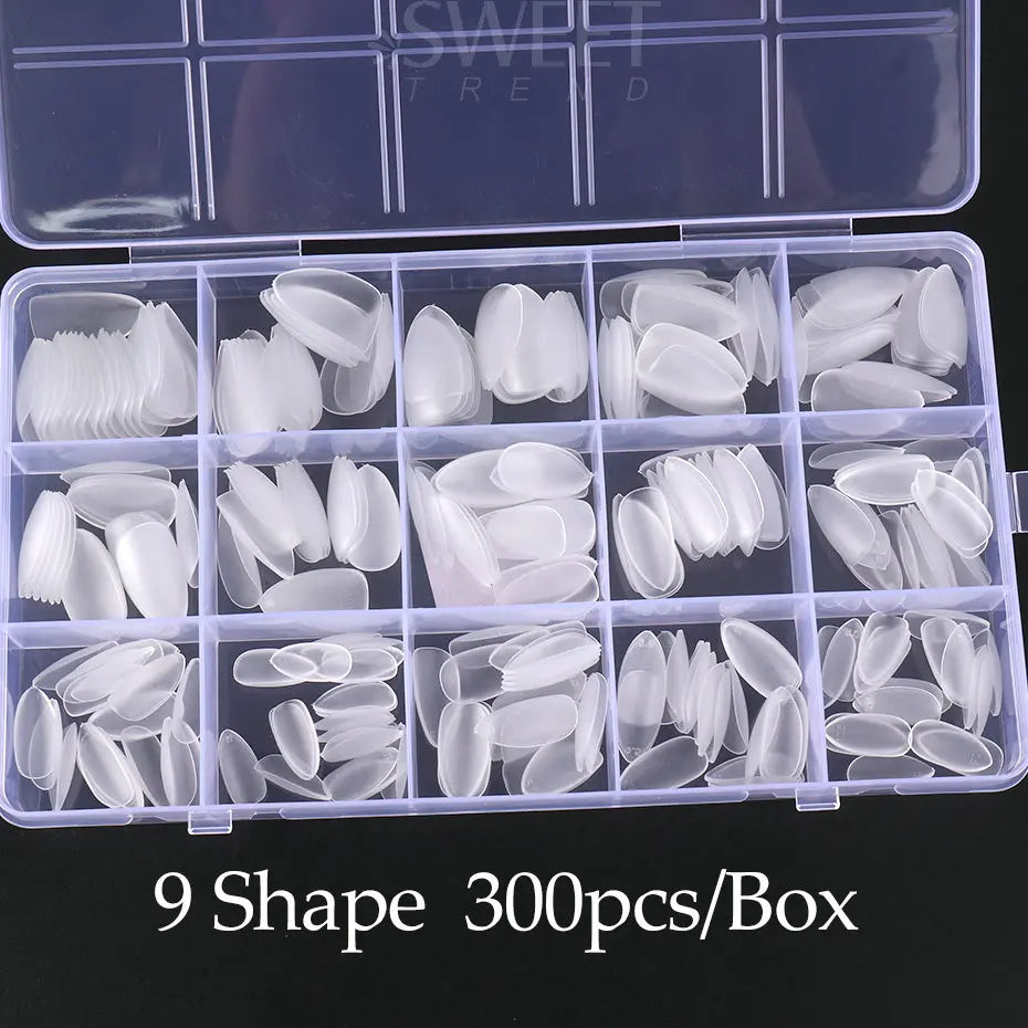 300pcs Matte Coffin Nail Tips