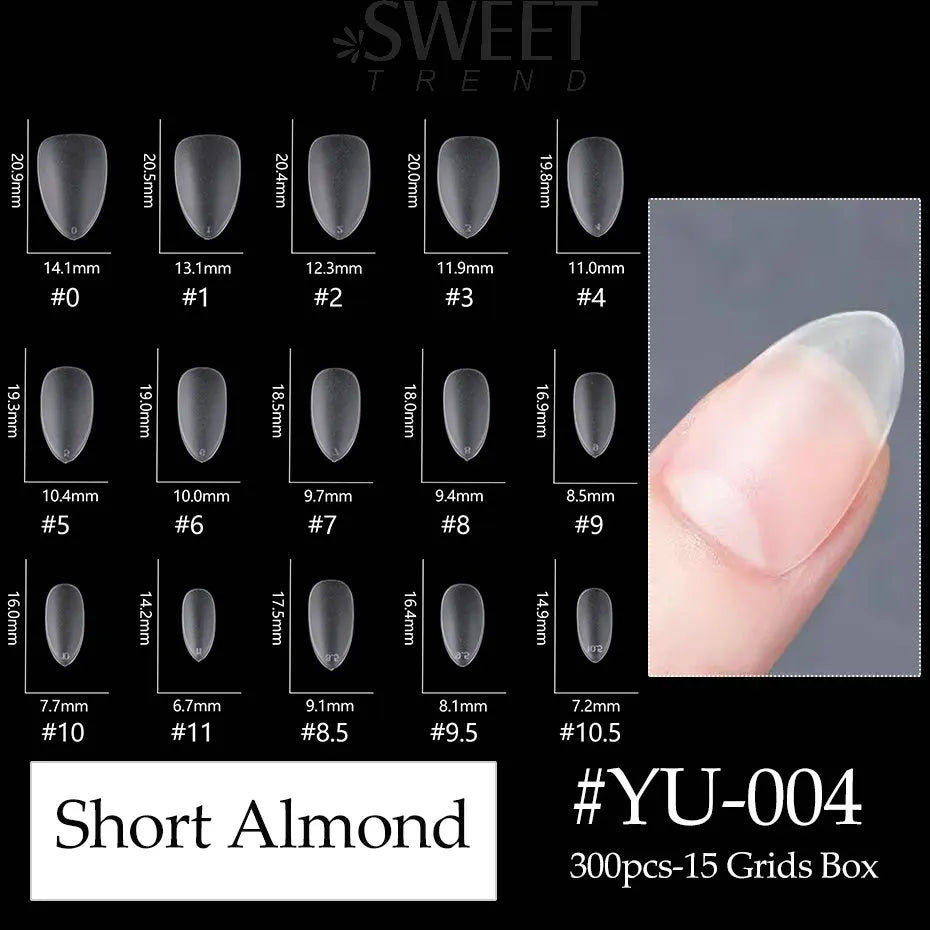 300pcs Matte Coffin Nail Tips