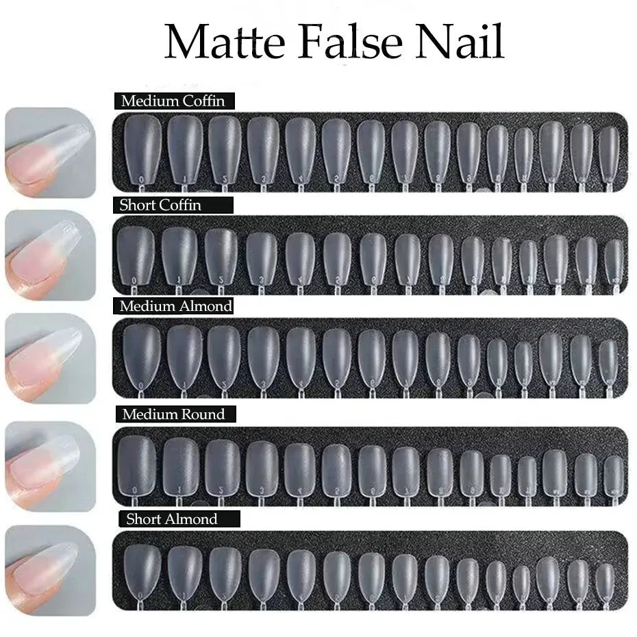 300pcs Matte Coffin Nail Tips