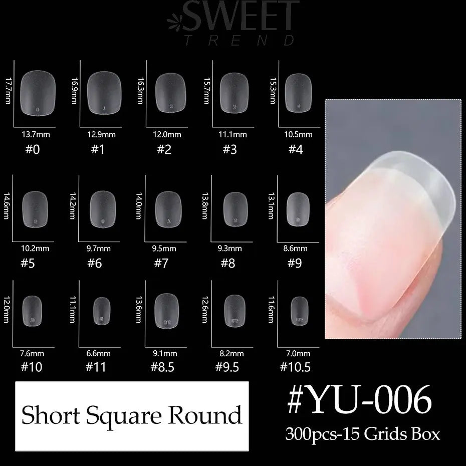 300pcs Matte Coffin Nail Tips