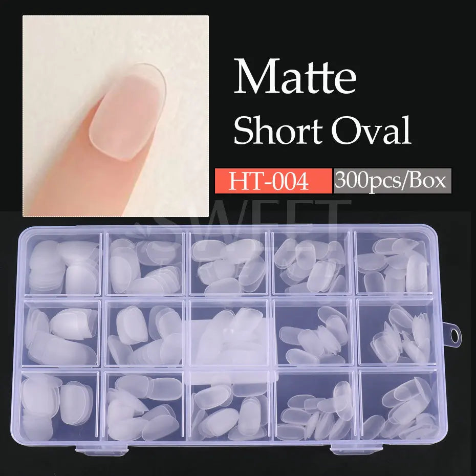 300pcs Matte Coffin Nail Tips