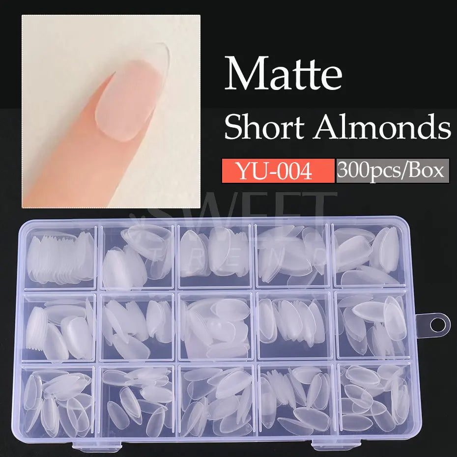 300pcs Matte Coffin Nail Tips