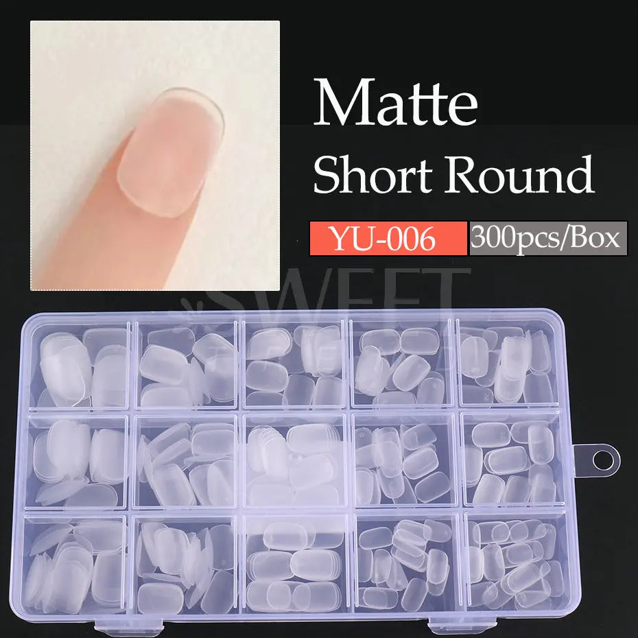 300pcs Matte Coffin Nail Tips